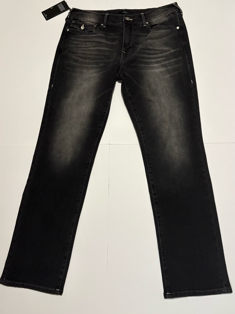 True Religion Ricky Relaxed Straight Black Jeans NWT Size 34